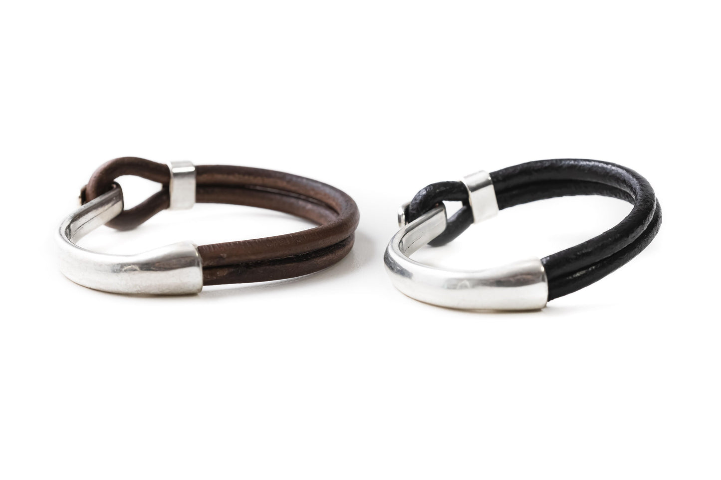 Half clasp leather bracelet