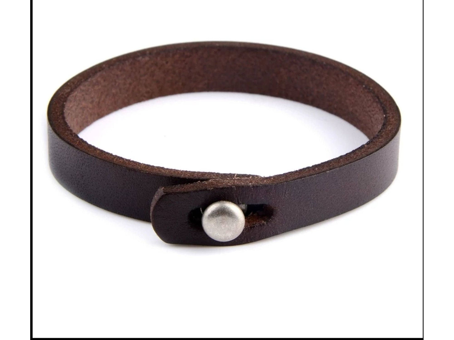Leather Cuff Bracelet, Unisex Adjustable Men's or Women's Leather Bracelet,
