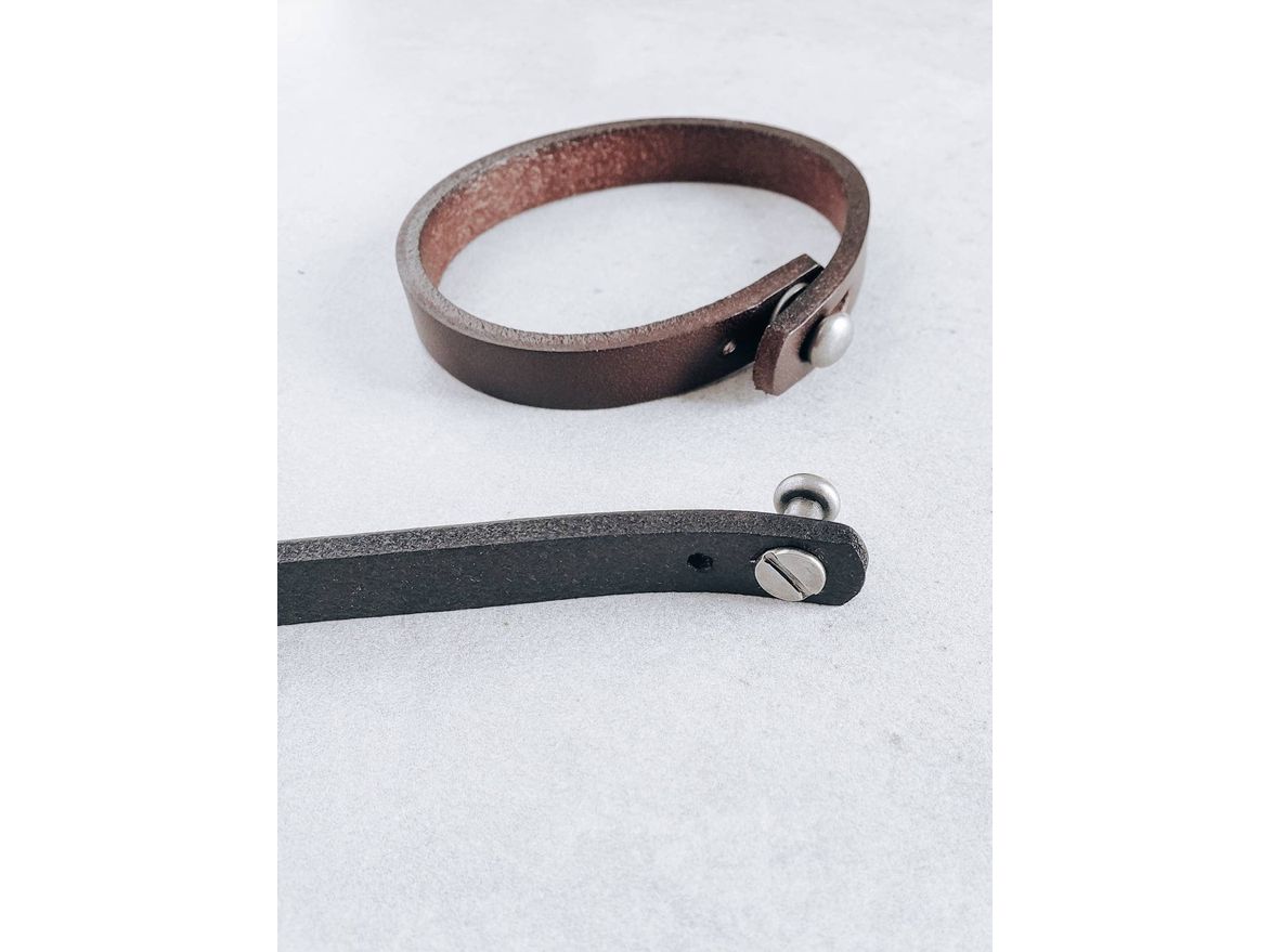 Leather Cuff Bracelet, Unisex Adjustable Men's or Women's Leather Bracelet,