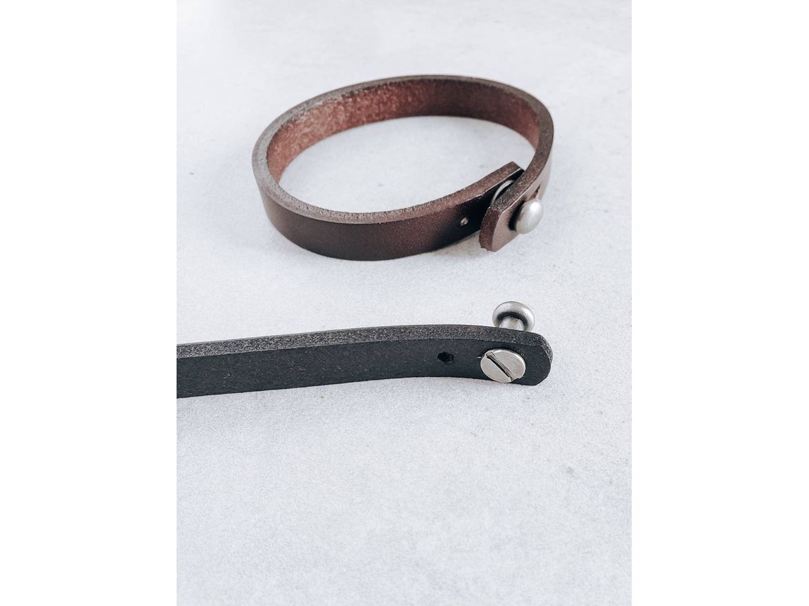 Leather Cuff Bracelet, Unisex Adjustable Men&#39;s or Women&#39;s Leather Bracelet,