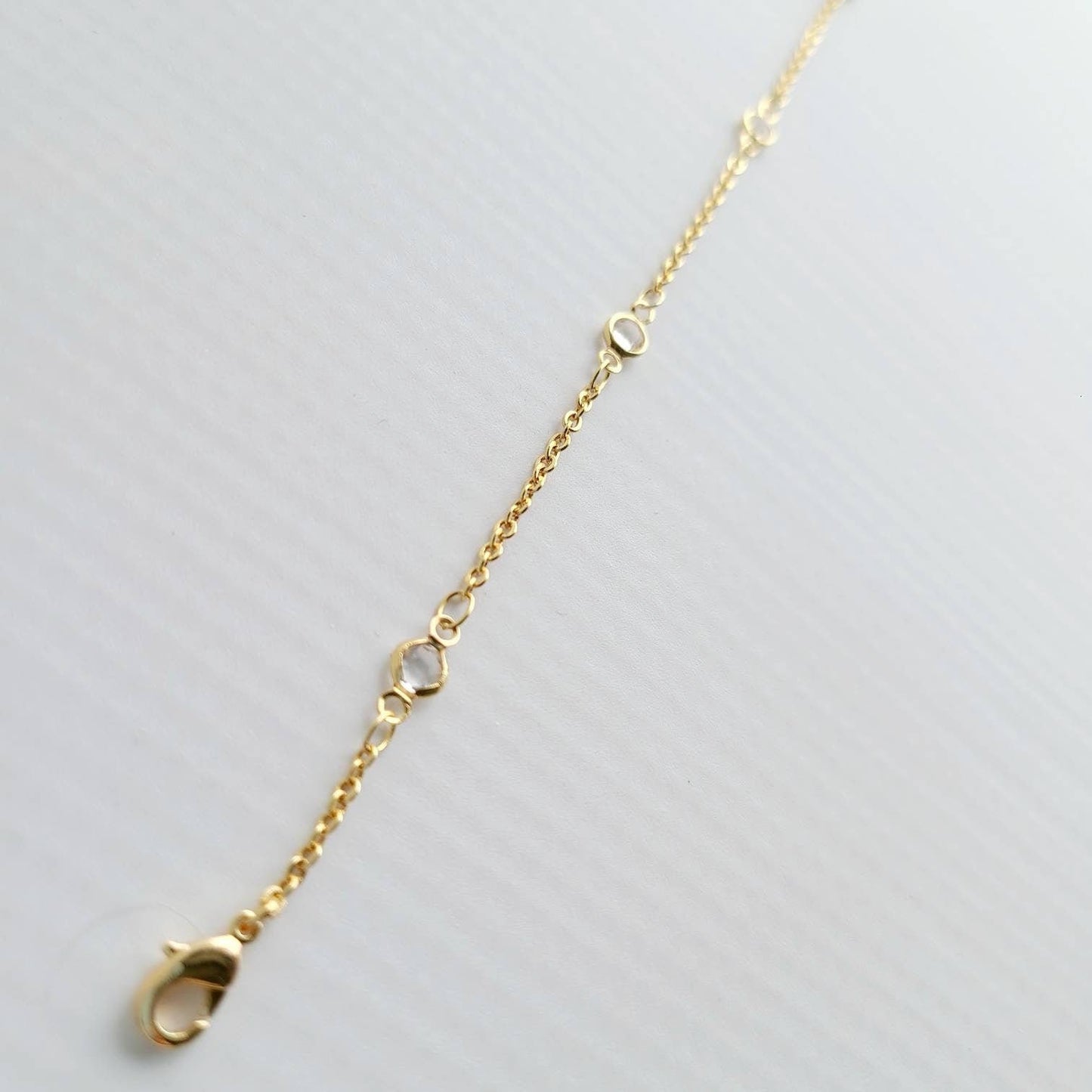 Crystal stations Gold adjustable Anklet, 9 inches with 2 inches extender