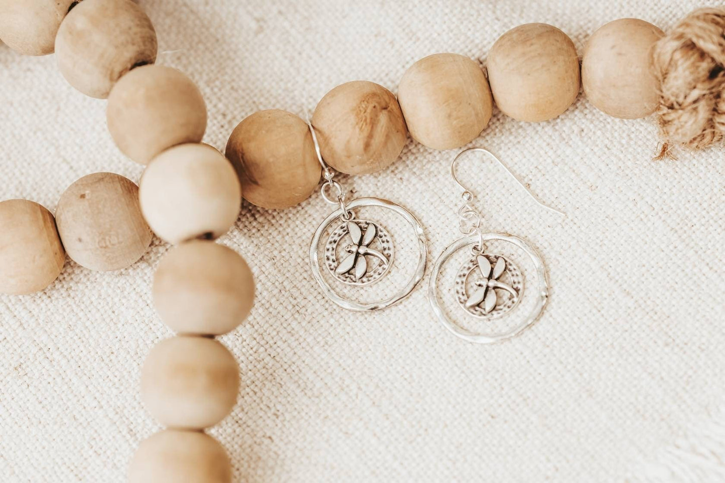 Silver Dragonfly hoop earrings, dragon fly inside hoop earring, Gift for mom from family