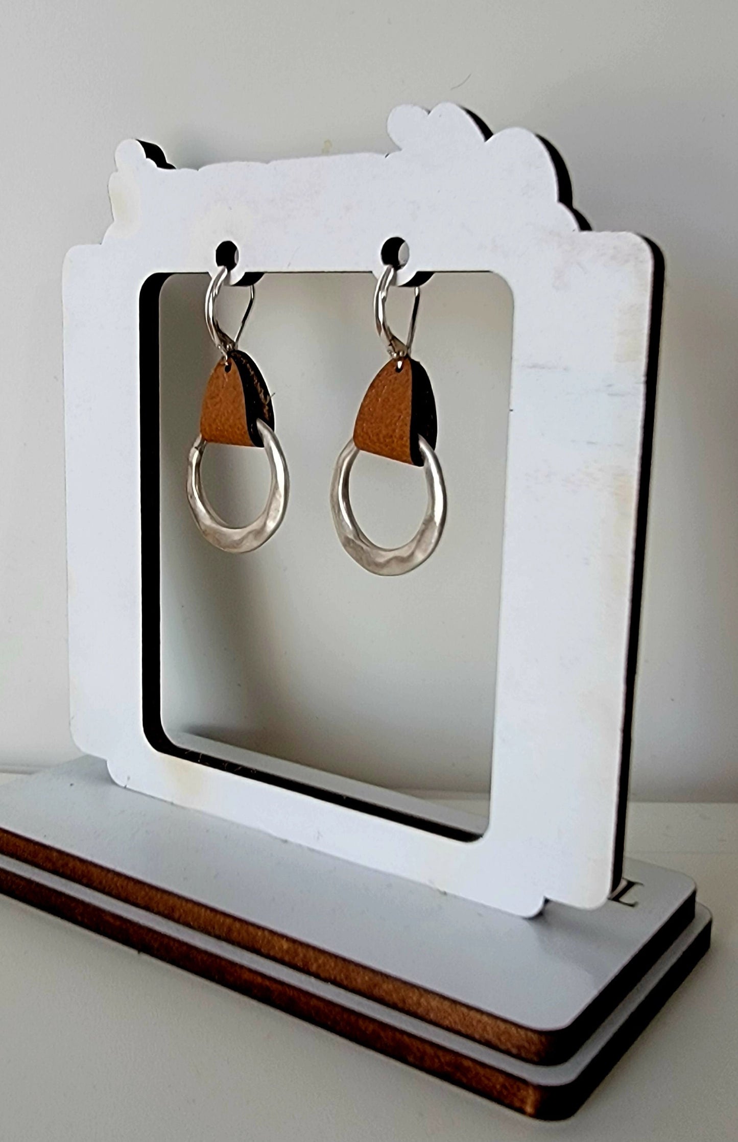 Leather hoop earrings, Mother's Day gift