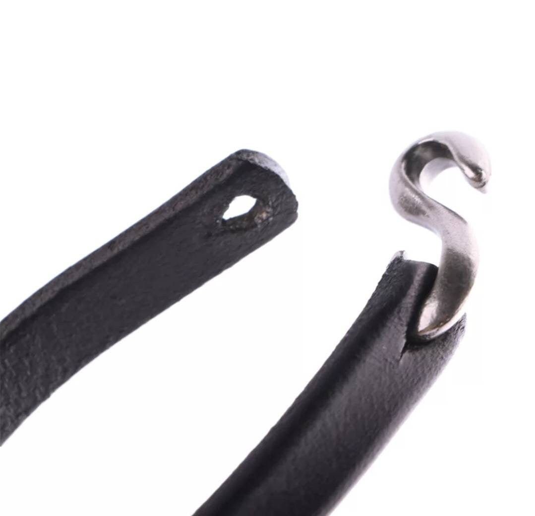 Unisex Cuff Leather Bracelet, S Hook Clasp, Father's Day gift from kids, 3rd anniversary couples gift