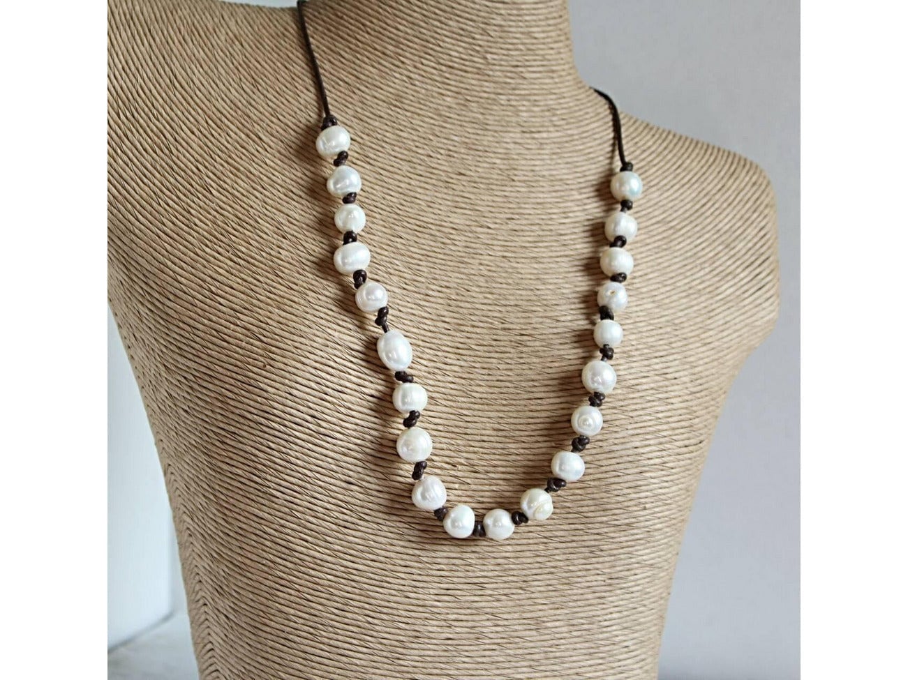 Pearl leather necklace / 3rd third Anniversary leather - June Pearl Graduation Gift,