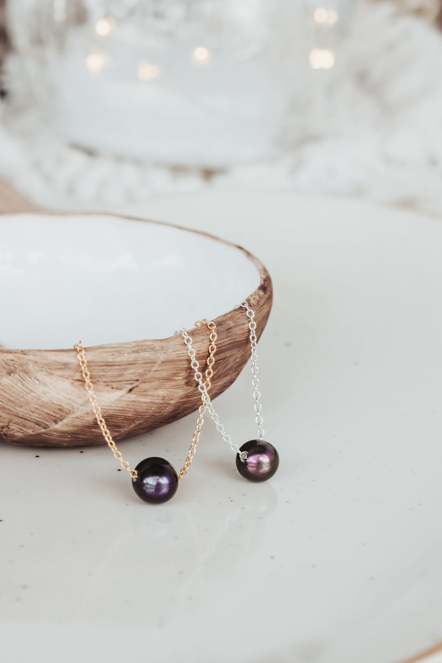Single Pearl Necklace, Simple Mother's day gift for mom