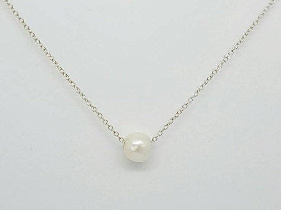 Single Pearl Necklace, Simple Mother's day gift for mom