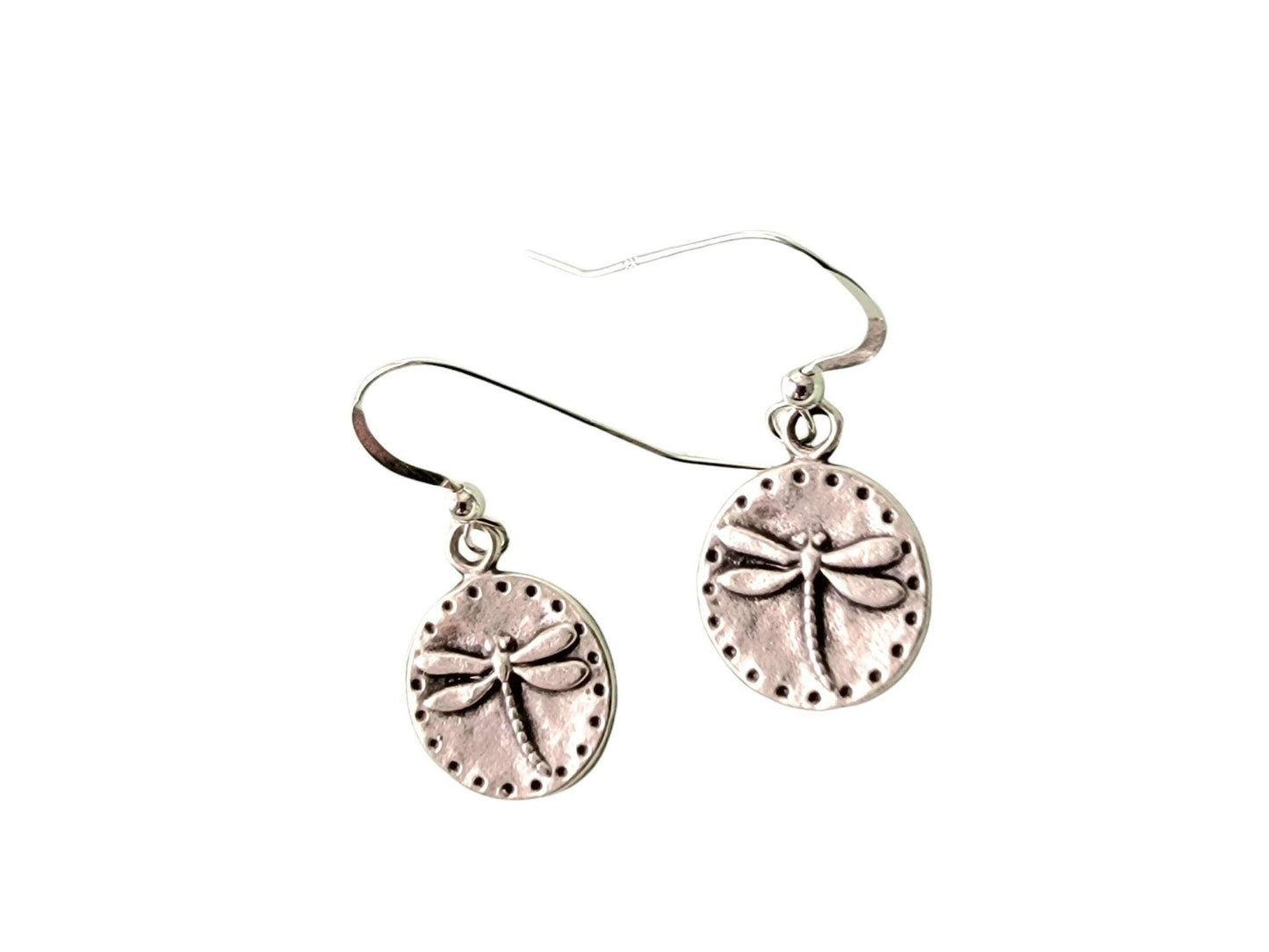 Dragonfly earrings, Minimalist Small Dragon fly earrings. Sterling Silver petite earring