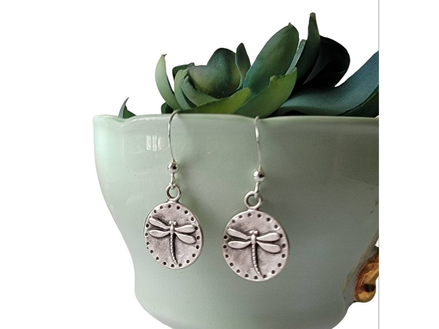 Dragonfly earrings, Minimalist Small Dragon fly earrings. Sterling Silver petite earring