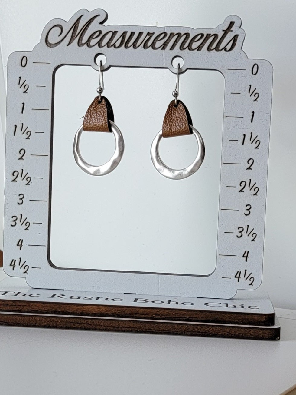 Leather hoop earrings