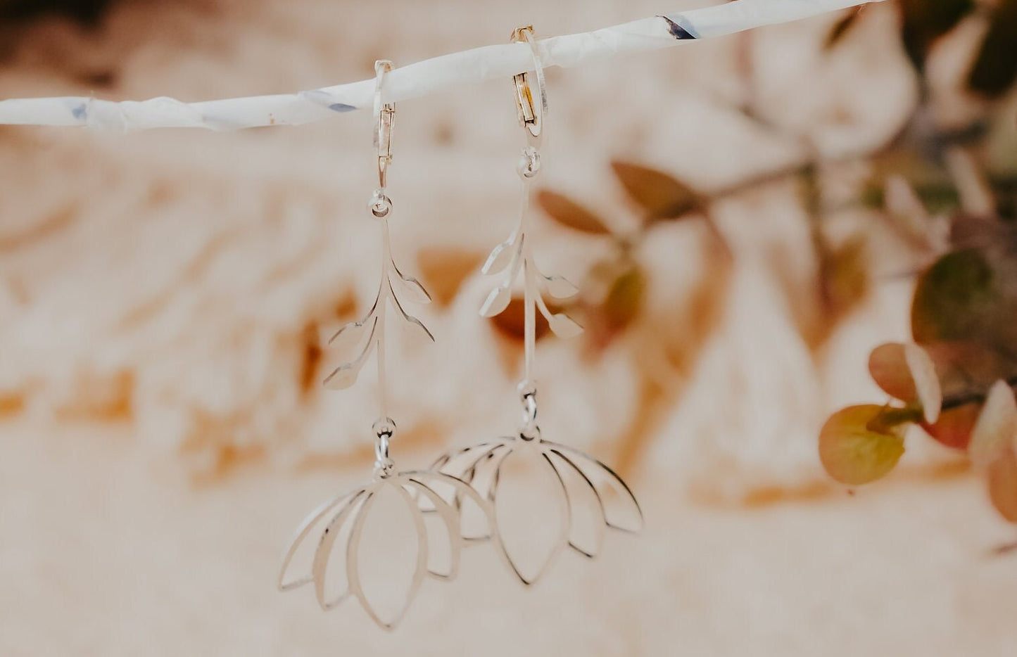 Lotus Flower Earrings: Stainless Steel Yoga Jewelry, Zen Gift