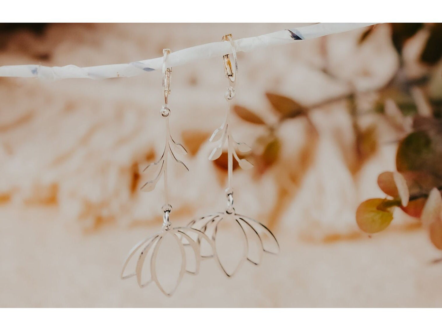 Lotus Flower Earrings: Stainless Steel Yoga Jewelry, Zen Gift