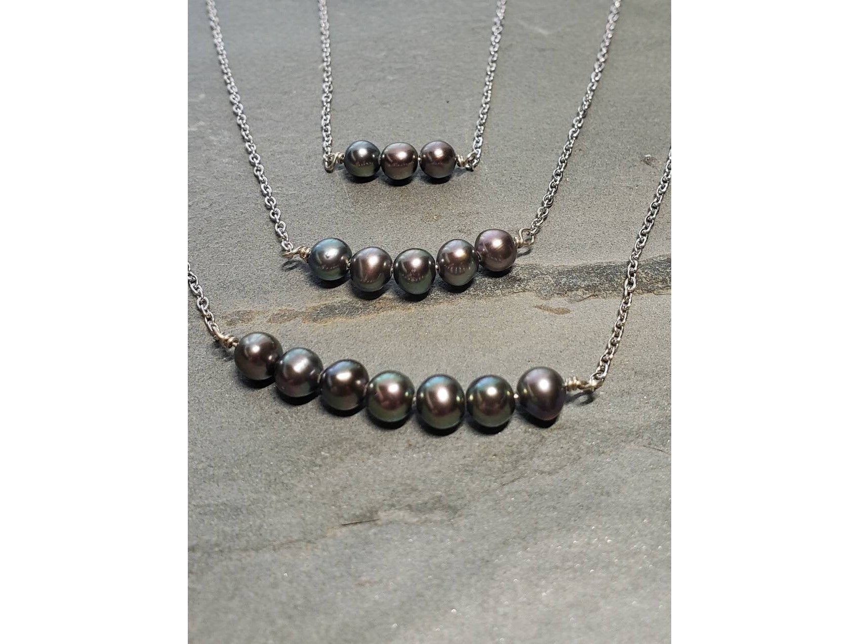 Black pearl dainty anklet, minimalist ankle bracelet,