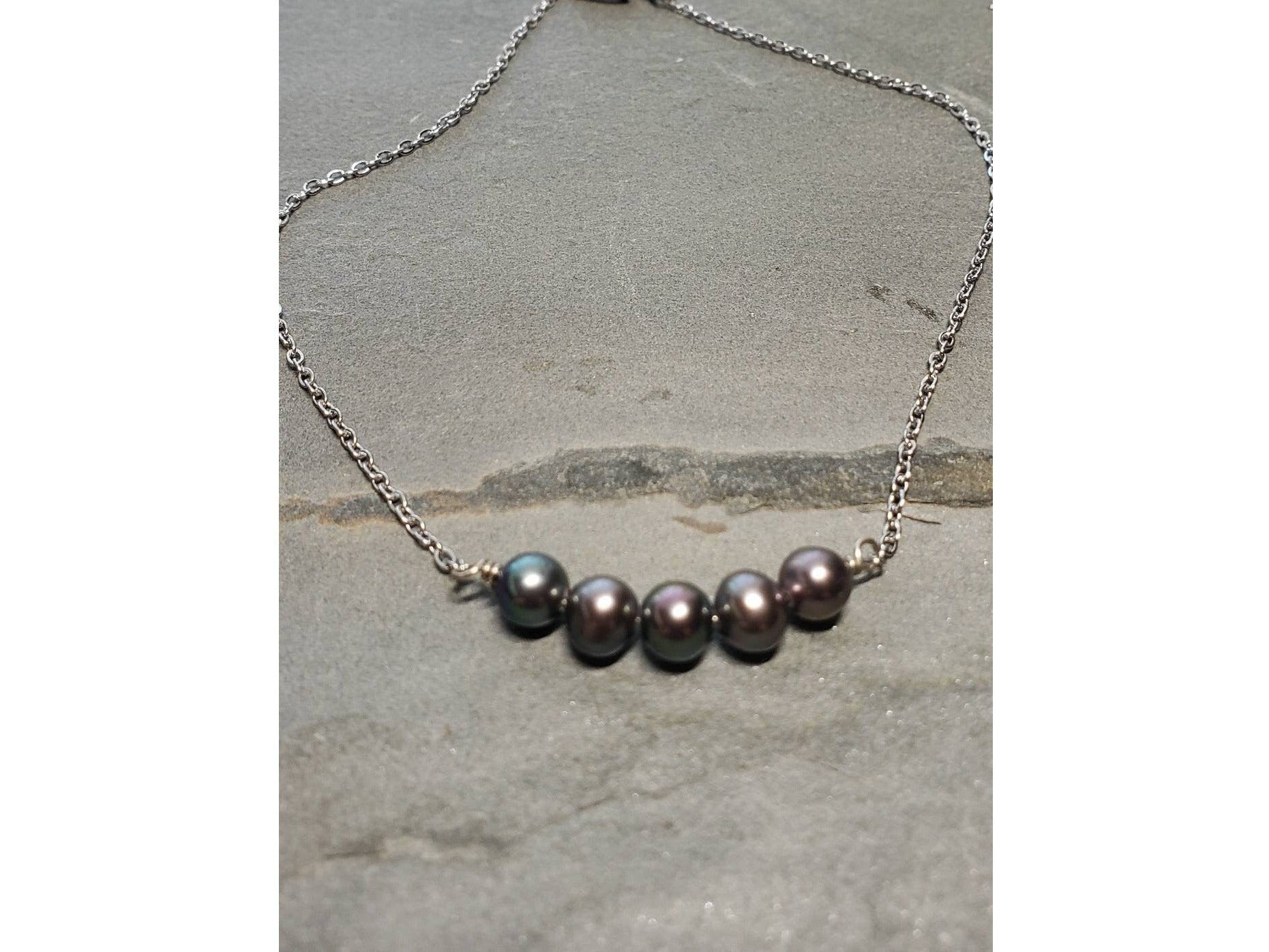 Black pearl dainty anklet, minimalist ankle bracelet,