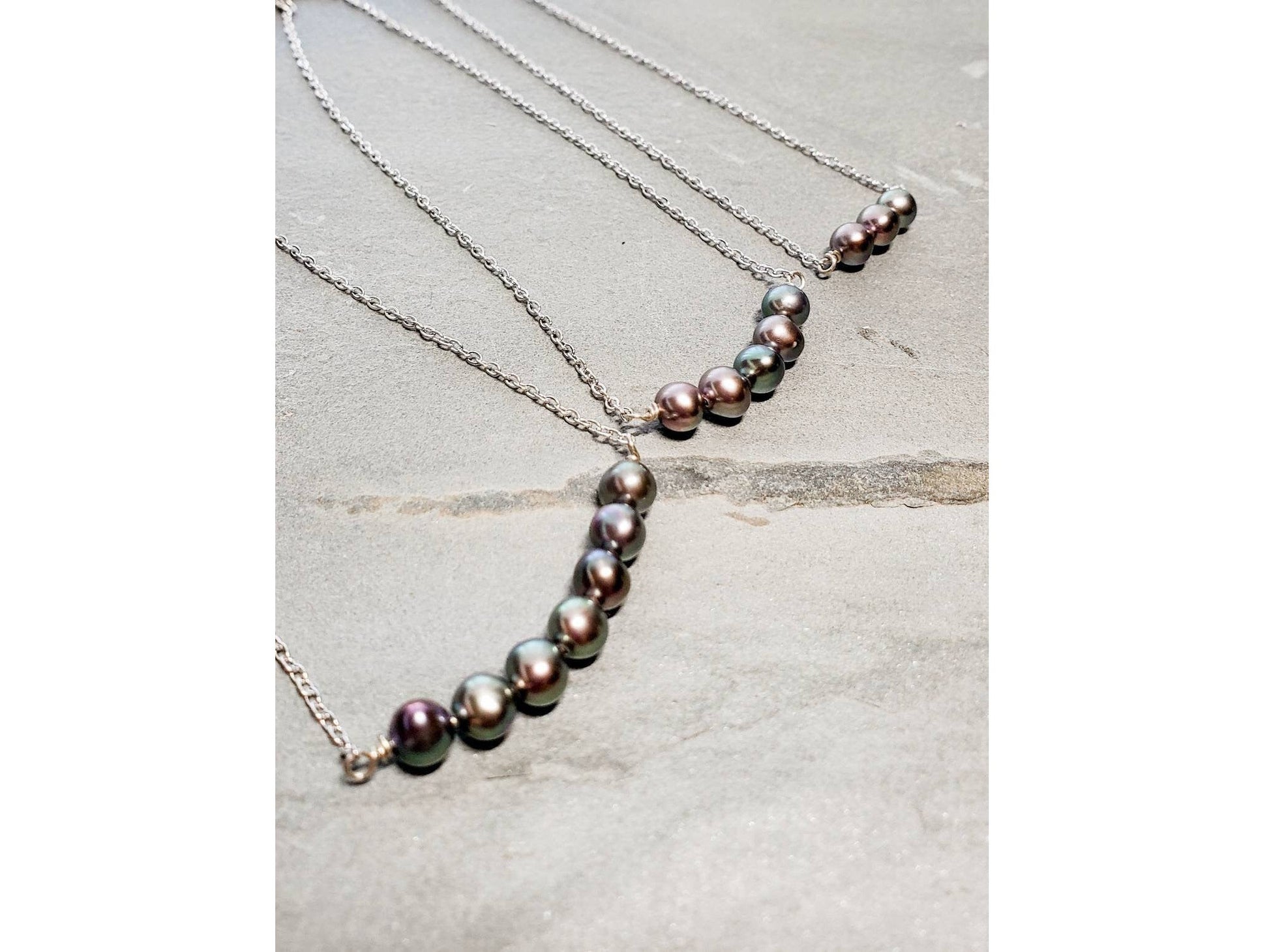 Black pearl dainty anklet, minimalist ankle bracelet,