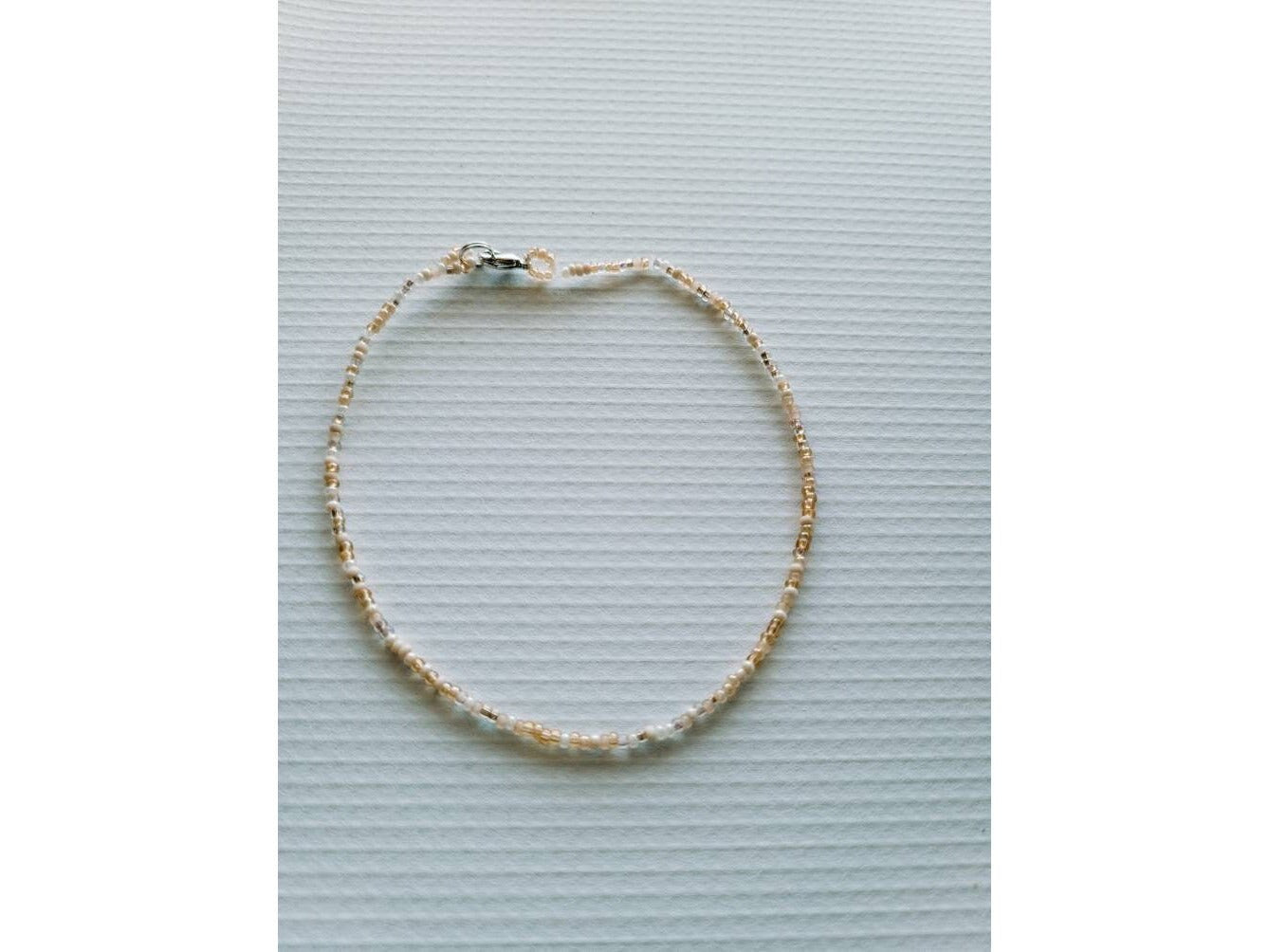 Light Gold Beaded Anklet, Summer Beach ankle bracelet
