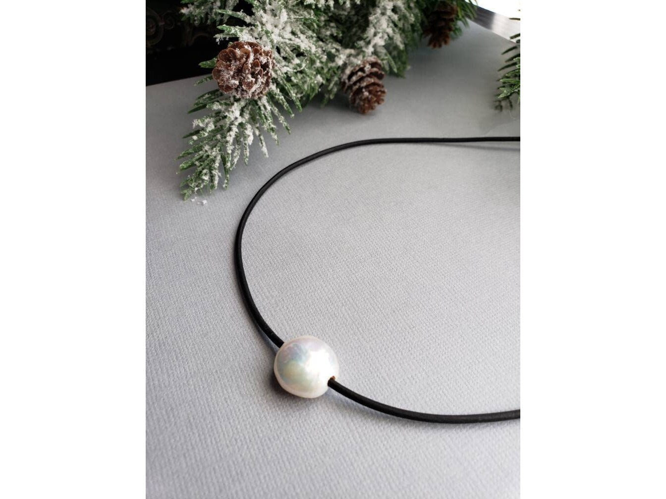 Coastal Grandmother Coin Pearl Leather necklace,Coastal Grandaughter