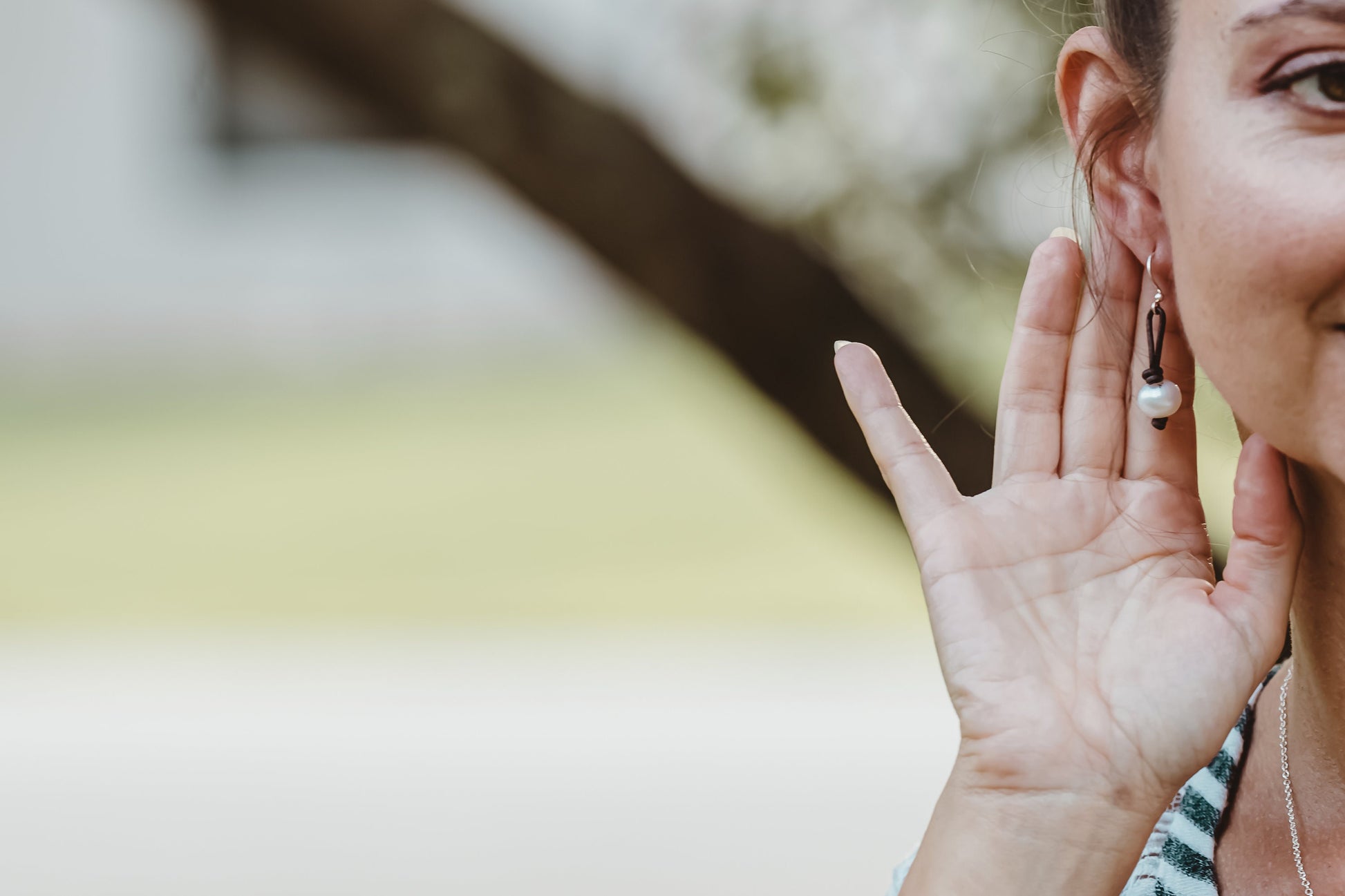 Pearl Leather Earrings, Leather Anniversary Gift,