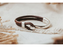 Load image into Gallery viewer, Half clasp leather bracelet

