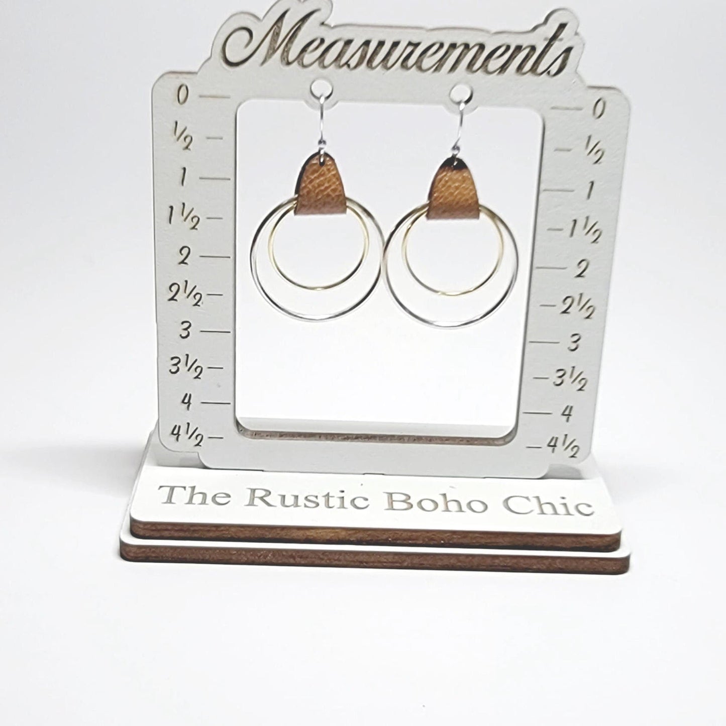 Mixed Metal leather hoop earrings