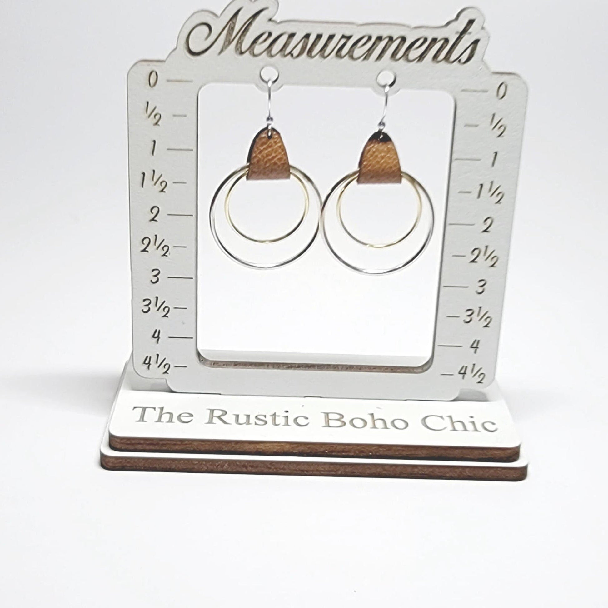 Mixed Metal leather hoop earrings