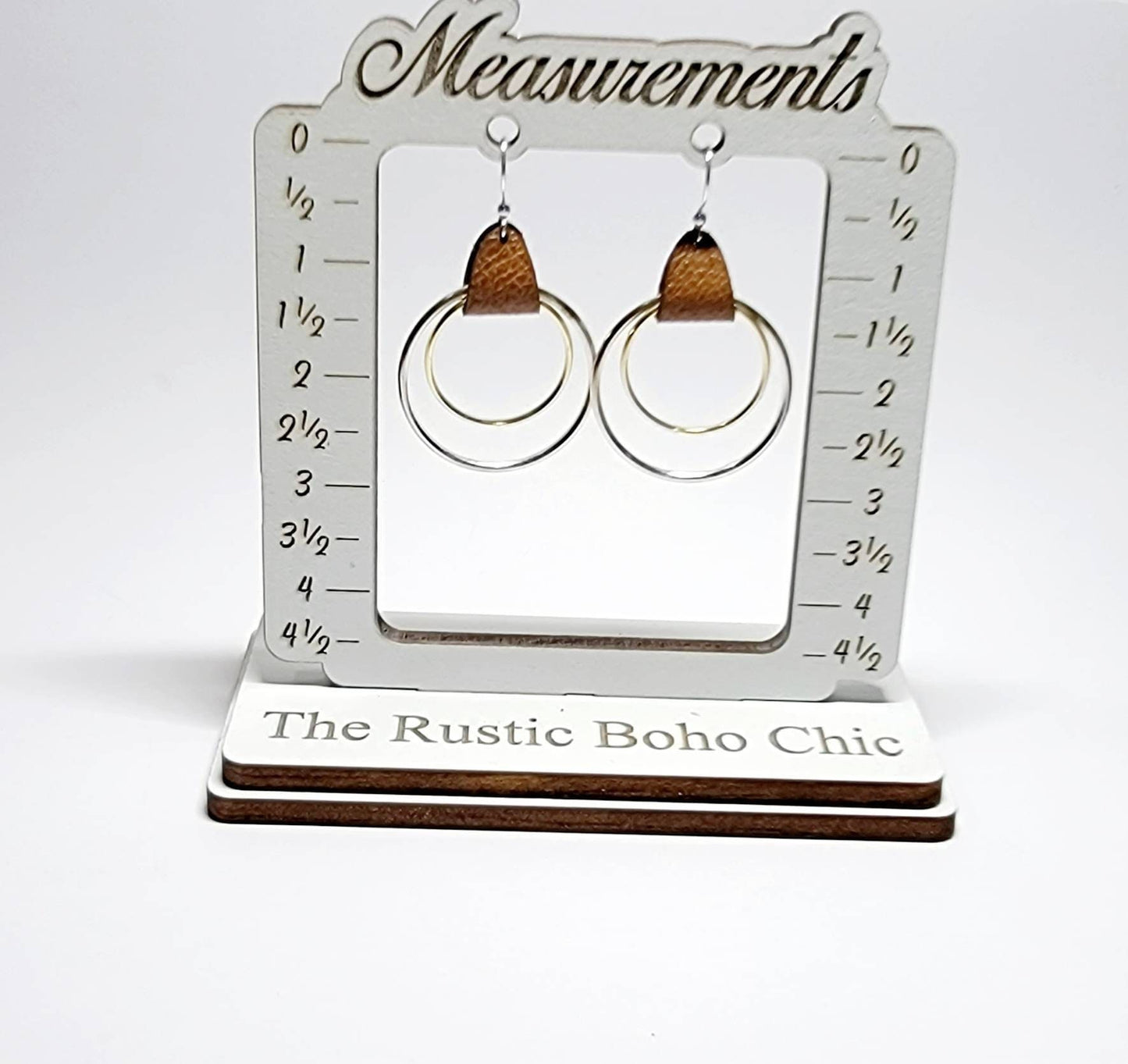 Mother&#39;s Day gift for mom, Hoop earrings, Boho Chic Leather ear drops,