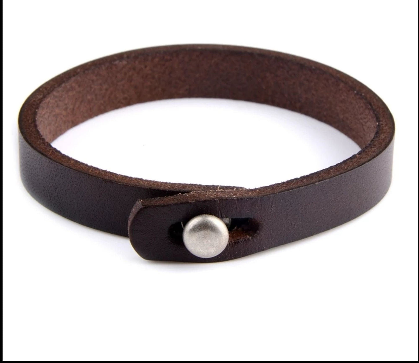 Leather Cuff Bracelet, Unisex Adjustable Men's or Women's Leather Bracelet,