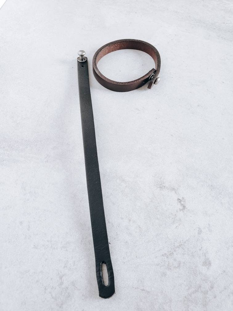 Leather Cuff Bracelet, Unisex Adjustable Men's or Women's Leather Bracelet,