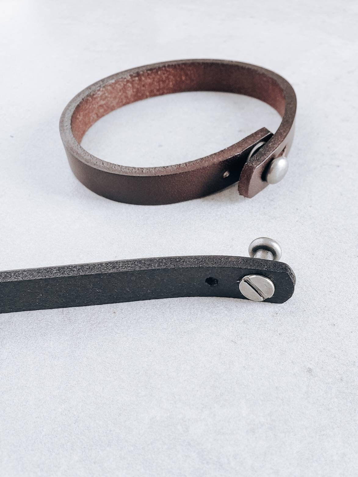 Leather Cuff Bracelet, Unisex Adjustable Men's or Women's Leather Bracelet,