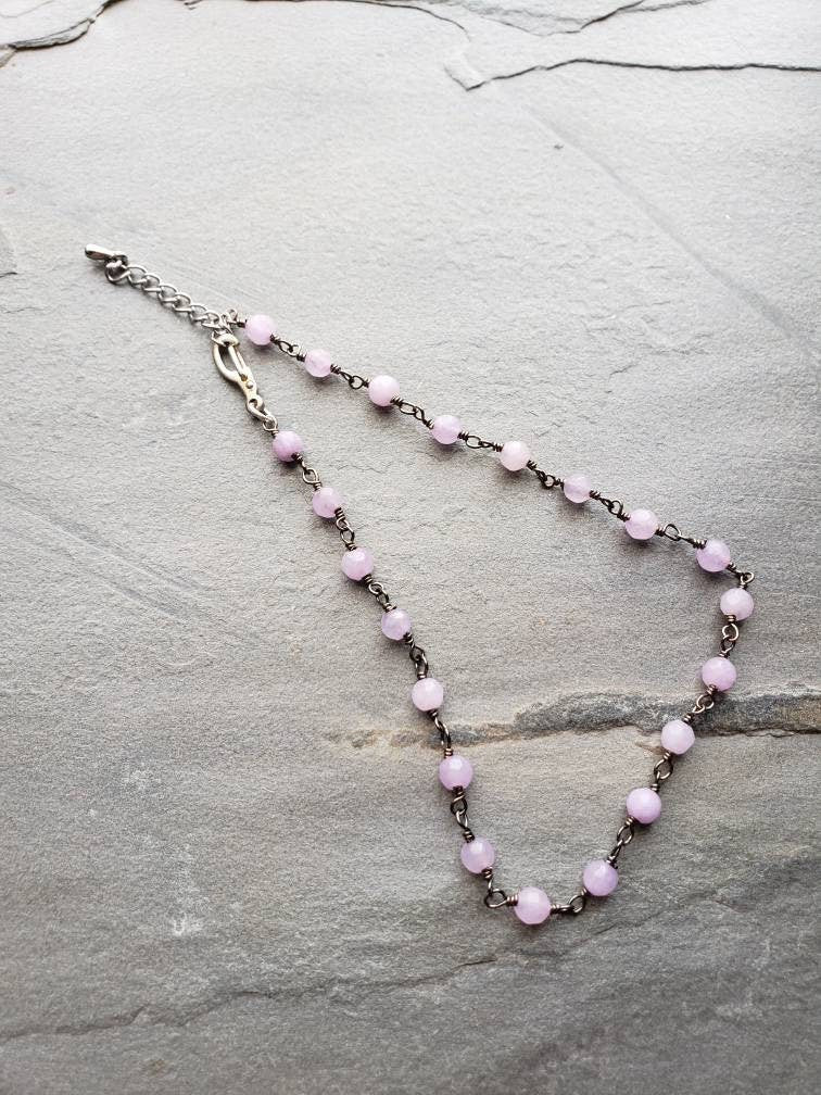 Gemstone Station Anklet, Stacking Ankle Bracelet,