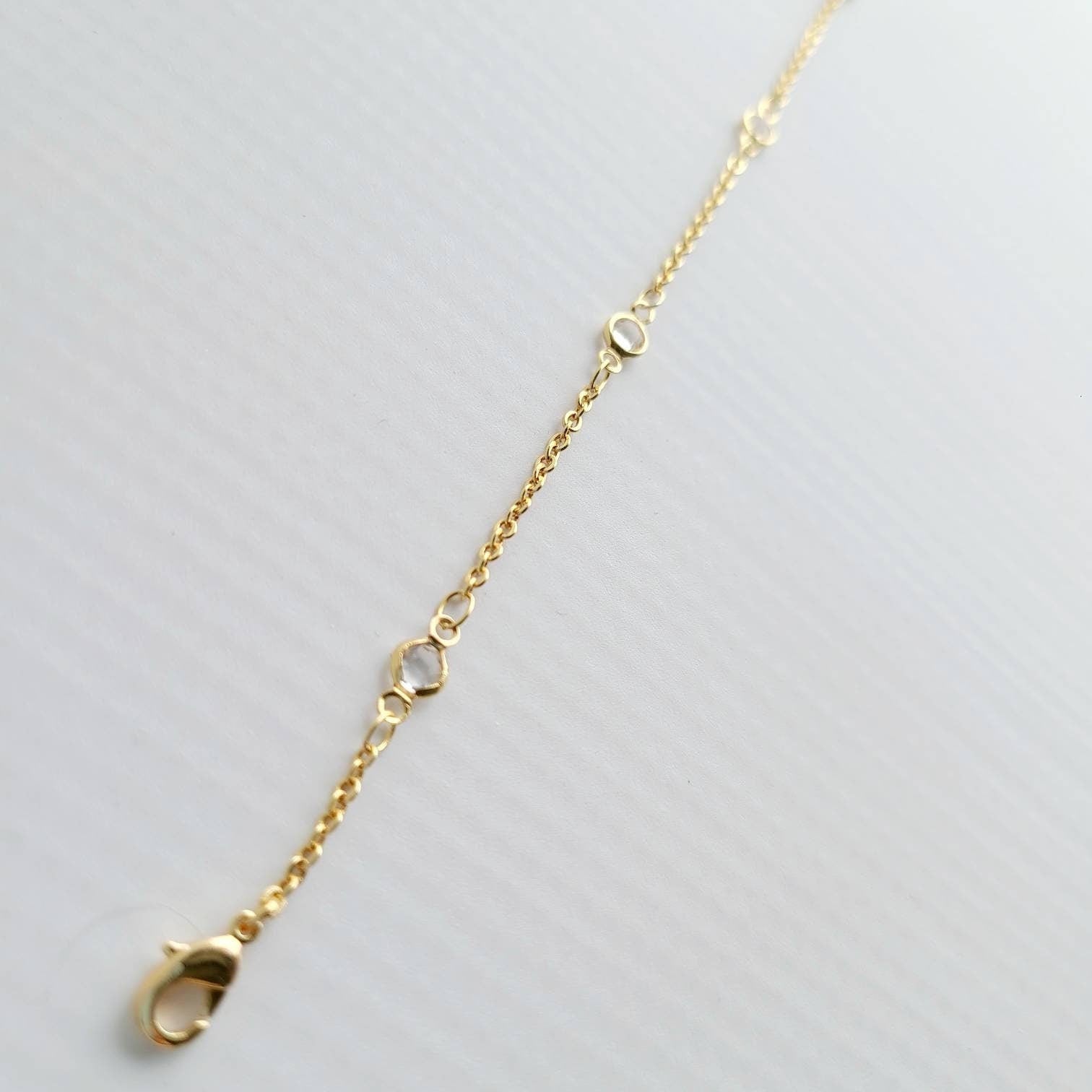 Crystal stations Gold adjustable Anklet, 9 inches with 2 inches extender