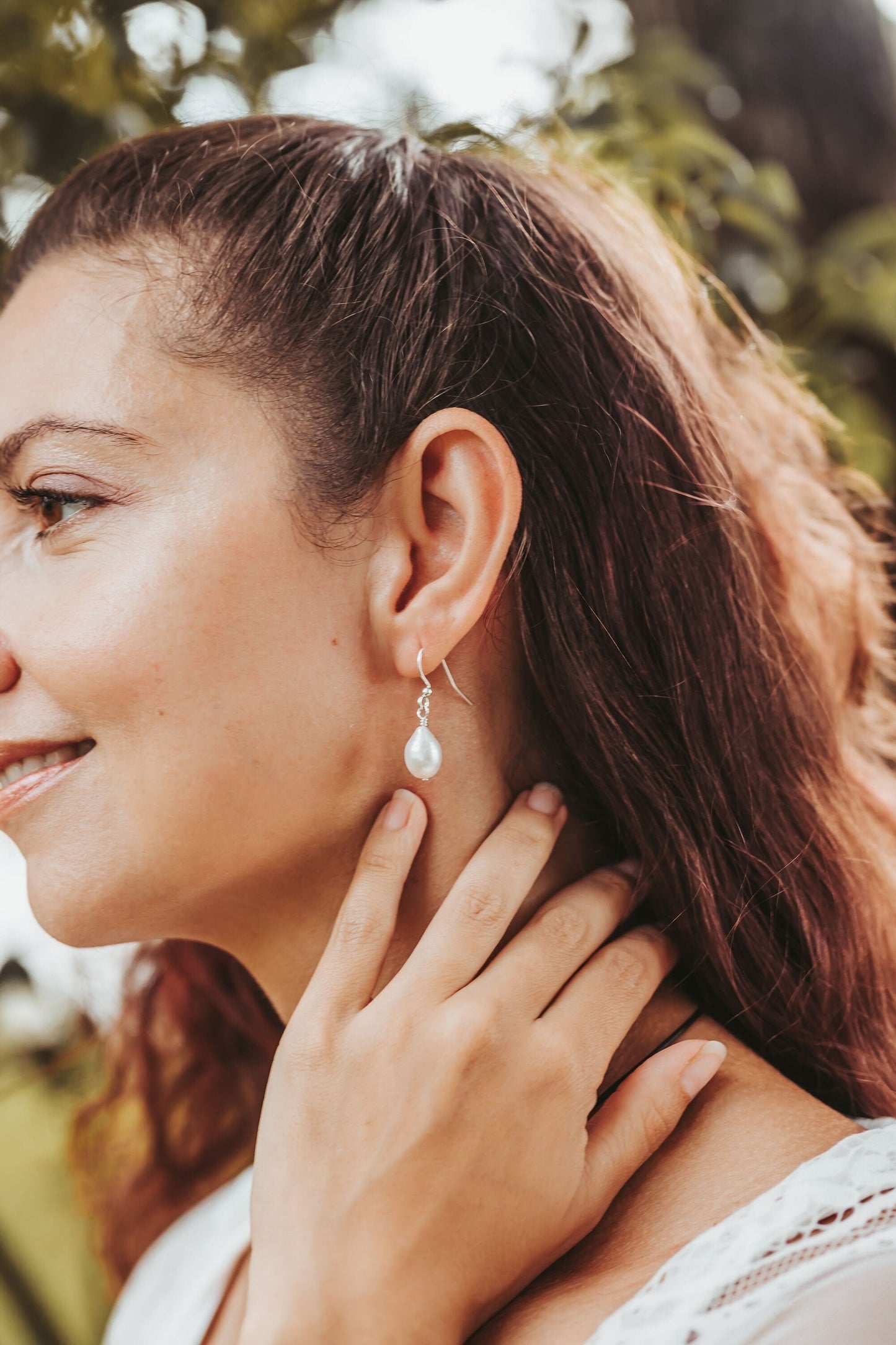 Pearl Tear drop earrings, Gift for Mother&#39;s Day