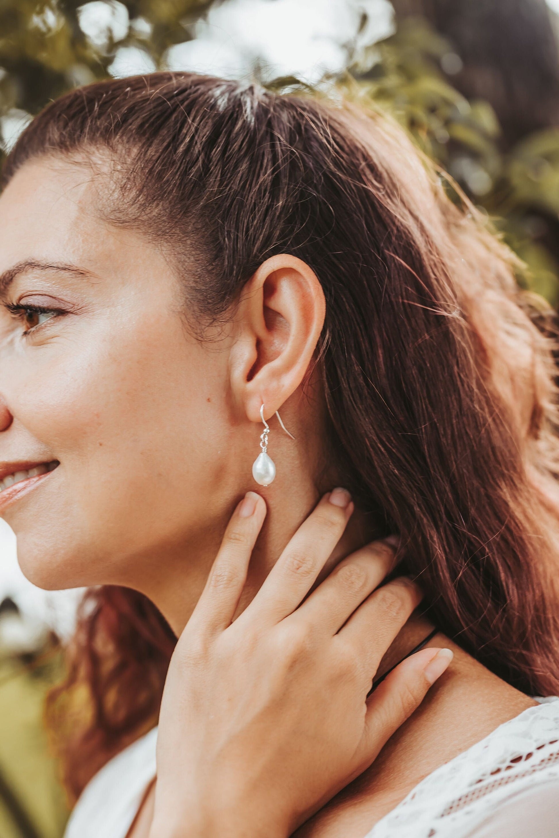 Pearl Tear drop earrings, Gift for Mother's Day
