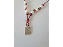 Load image into Gallery viewer, Gift for mom from daughter, Leather Pearl Dragonfly pendant necklace, adjustable length
