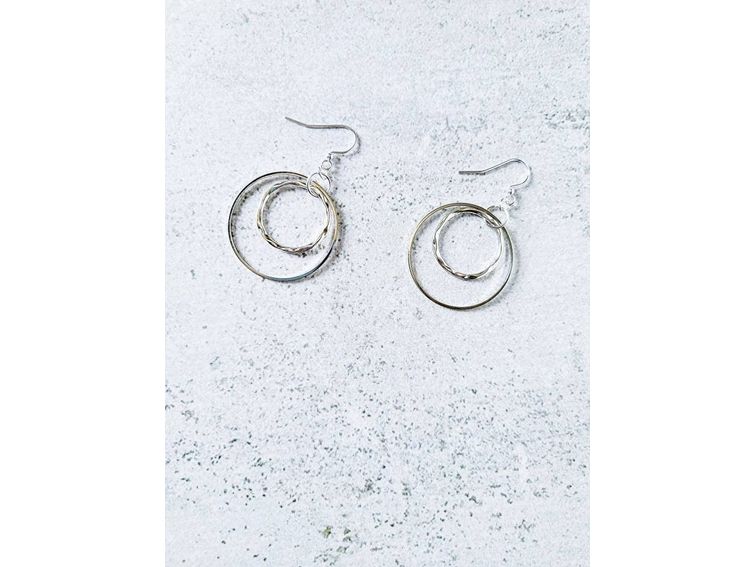 Double Hoop Silver Earrings, Light and Airy earring,