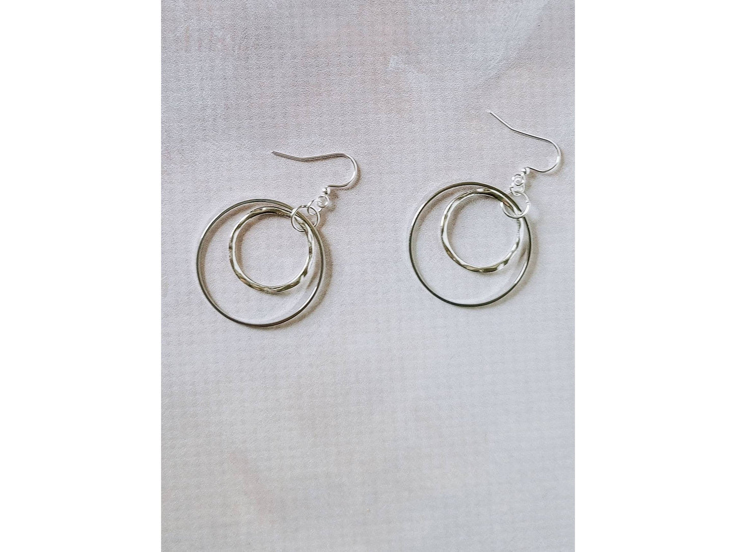 Double Hoop Silver Earrings, Light and Airy earring,