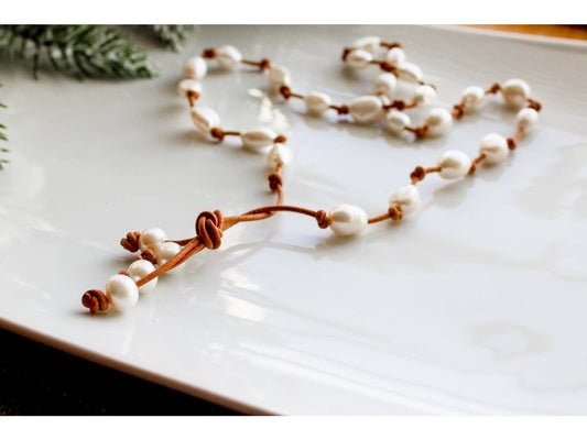 Romantic Valentines day gift for woman, Real Pearl Necklace, Baroque Pearl Necklace, Anniversary Gift for Wife,