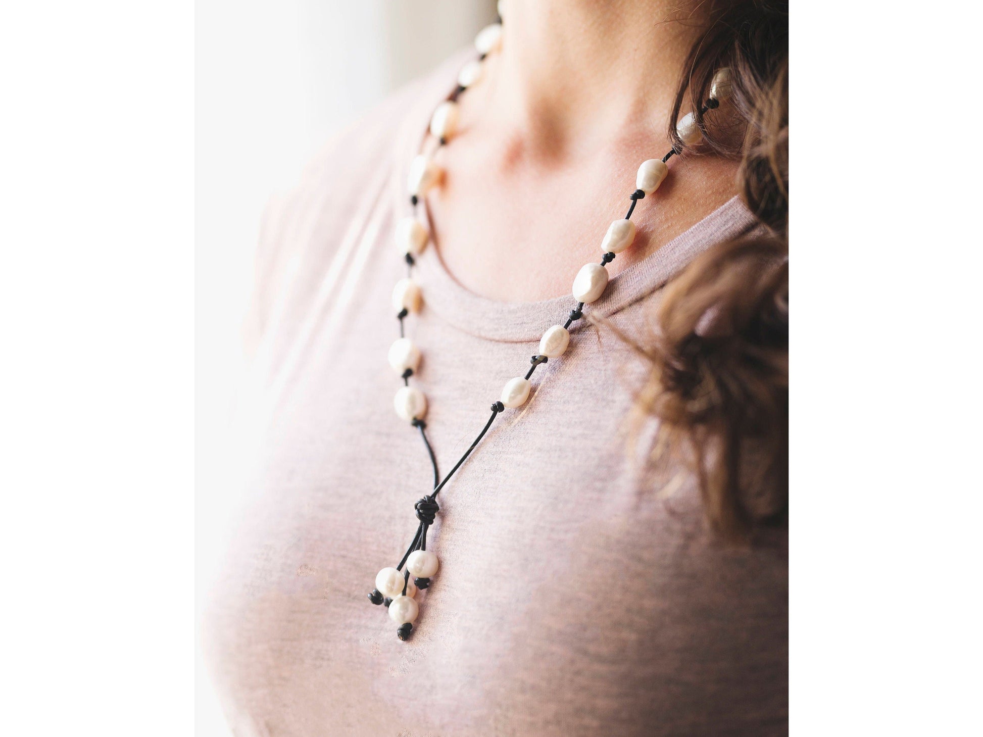 Romantic Valentines day gift for woman, Real Pearl Necklace, Baroque Pearl Necklace, Anniversary Gift for Wife,