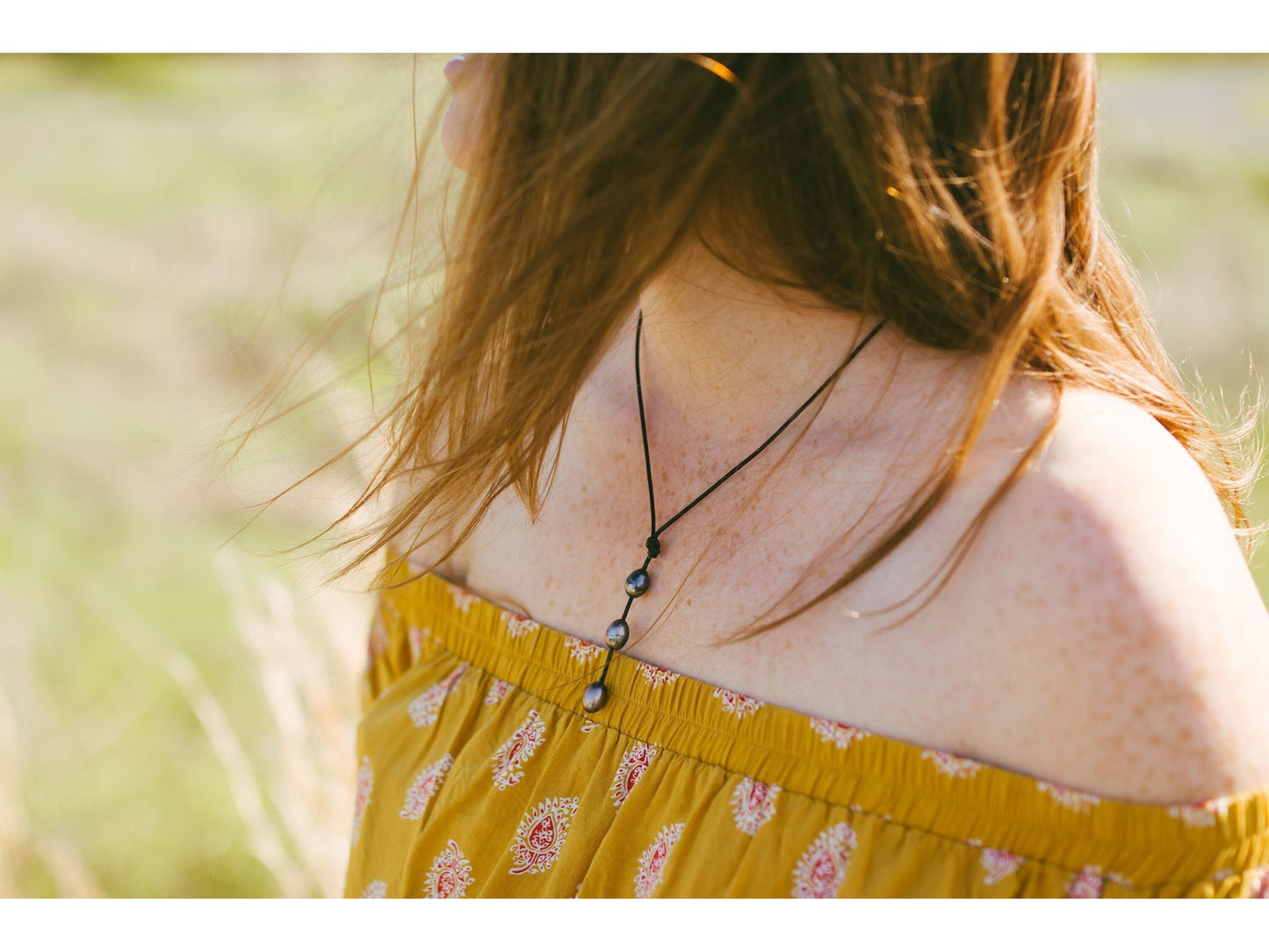 Leather Pearl lariat Y necklace, 3rd Anniversary gift for wife, June Birthstone jewelry