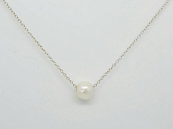 Single Pearl Necklace, Simple Mother's day gift for mom
