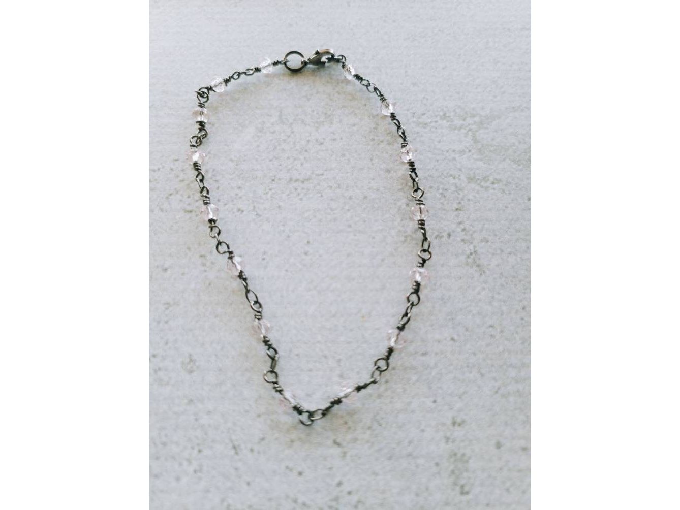 Gemstone Station Anklet, Stacking Ankle Bracelet,