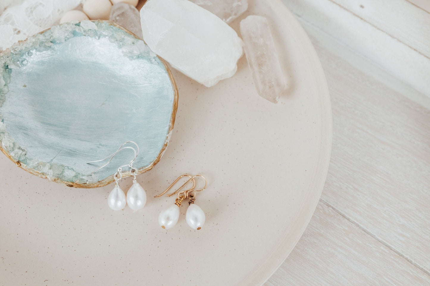 Pearl Tear drop earrings, Gift for Mother&#39;s Day
