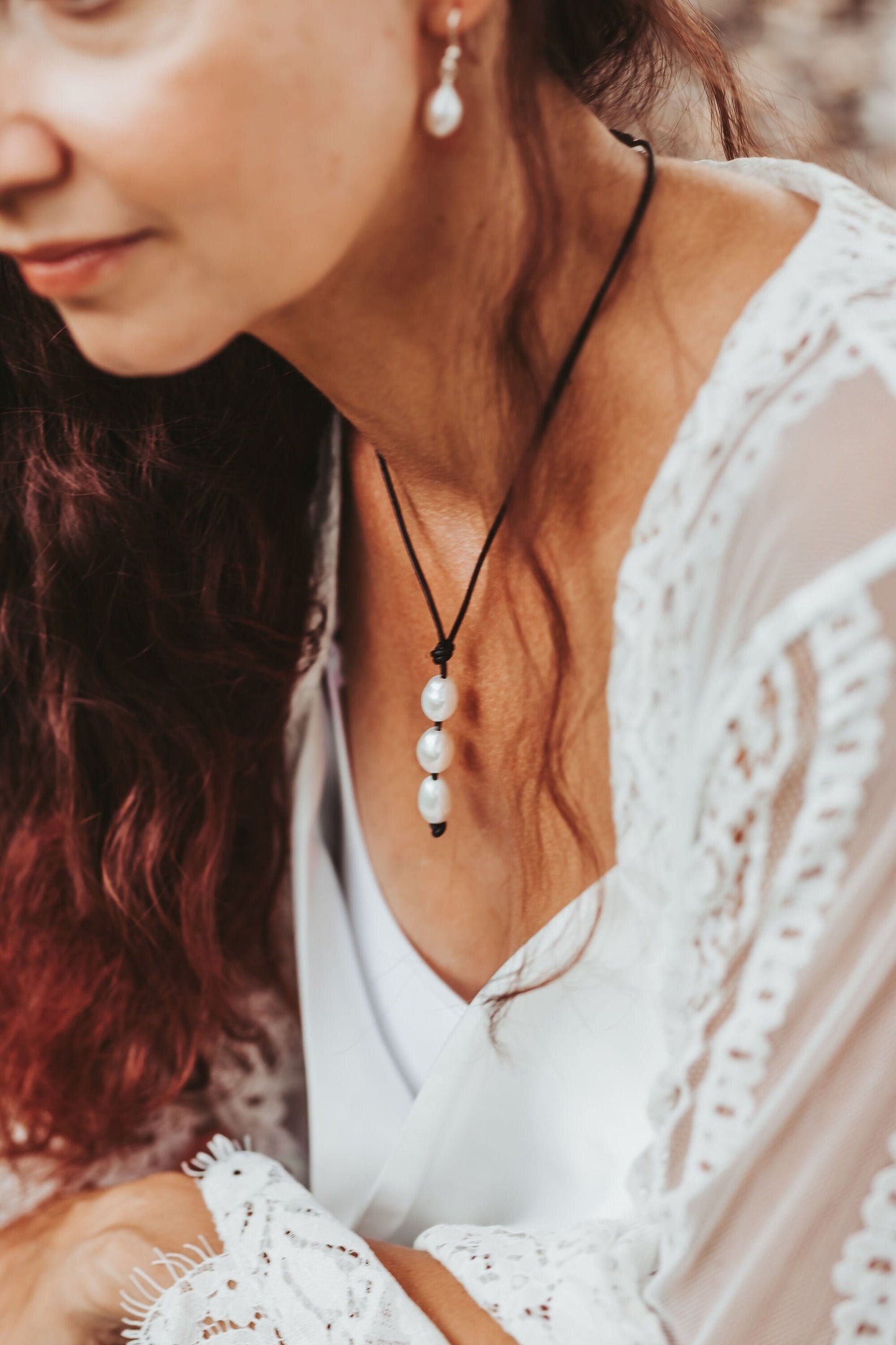 Pearl Tear drop earrings, Gift for Mother&#39;s Day