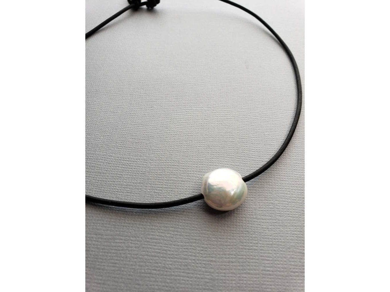 Coastal Grandmother Coin Pearl Leather necklace,Coastal Grandaughter