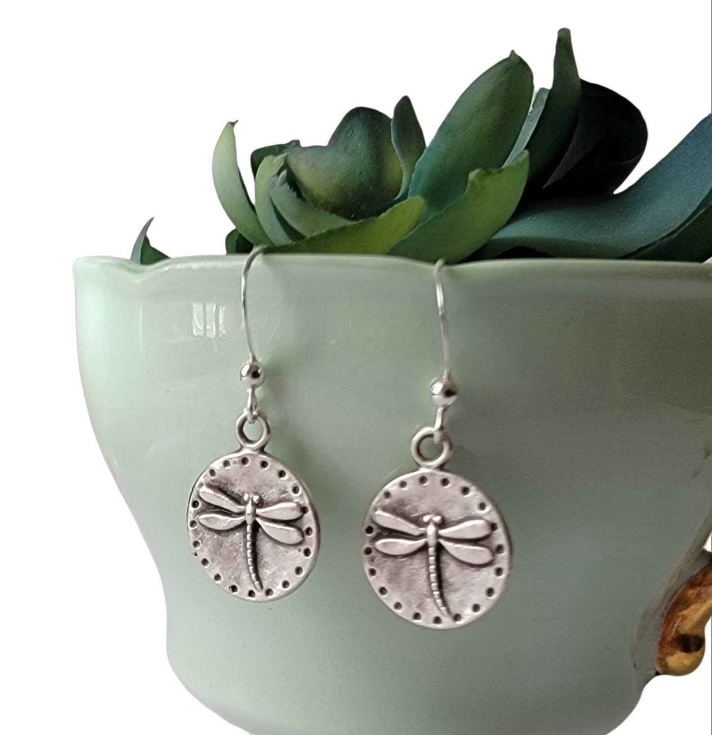 Dragonfly earrings, Minimalist Small Dragon fly earrings. Sterling Silver petite earring