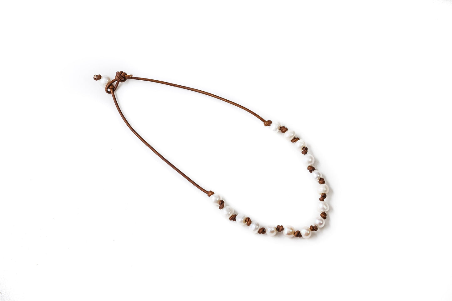 Mother&#39;s day gift to represent each child, Pearl Leather Necklace, 3rd Anniversary gift of leather, June Birthstone, add a pearl necklace