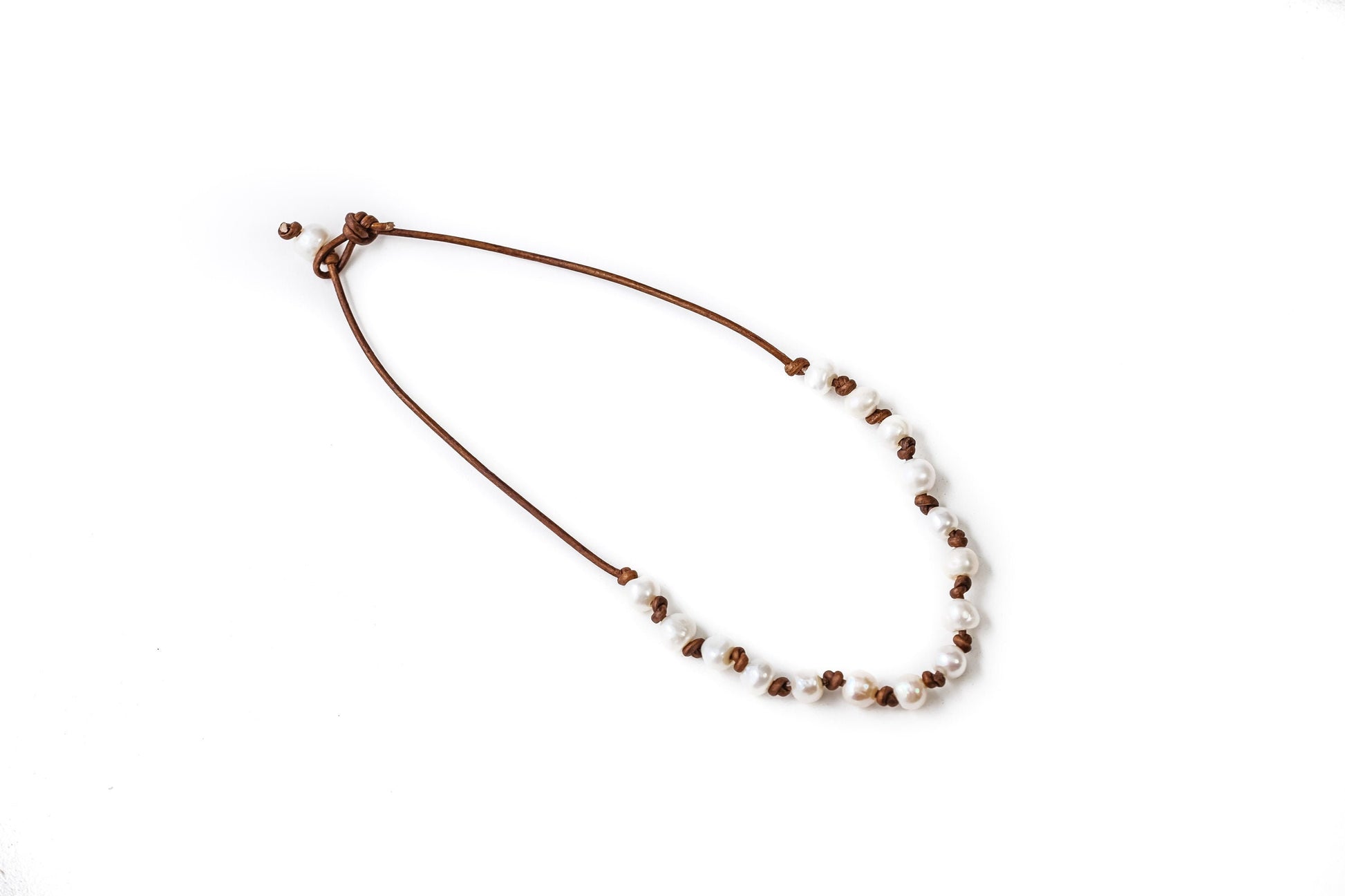 Mother&#39;s day gift to represent each child, Pearl Leather Necklace, 3rd Anniversary gift of leather, June Birthstone, add a pearl necklace