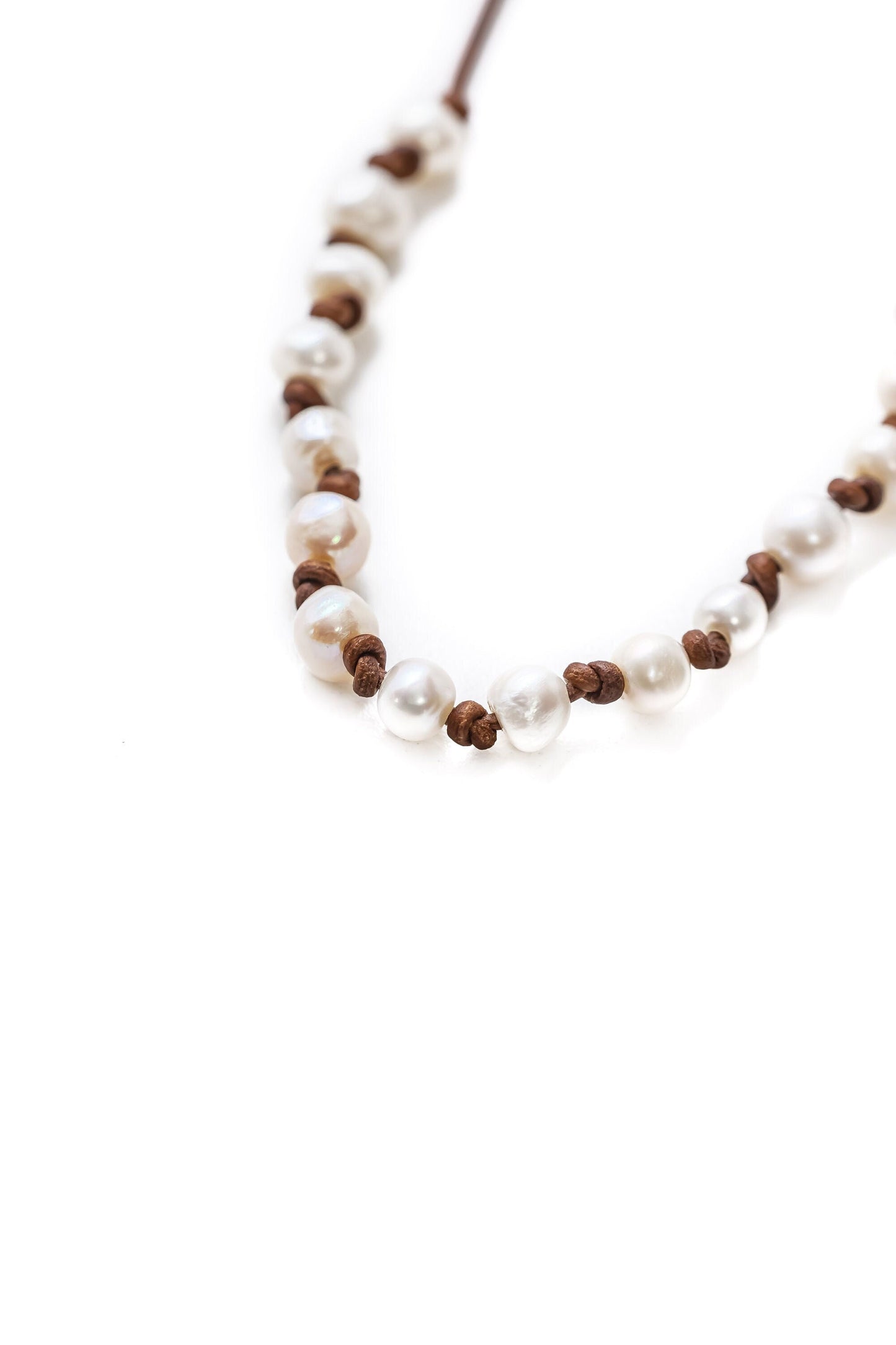 Mother&#39;s day gift to represent each child, Pearl Leather Necklace, 3rd Anniversary gift of leather, June Birthstone, add a pearl necklace