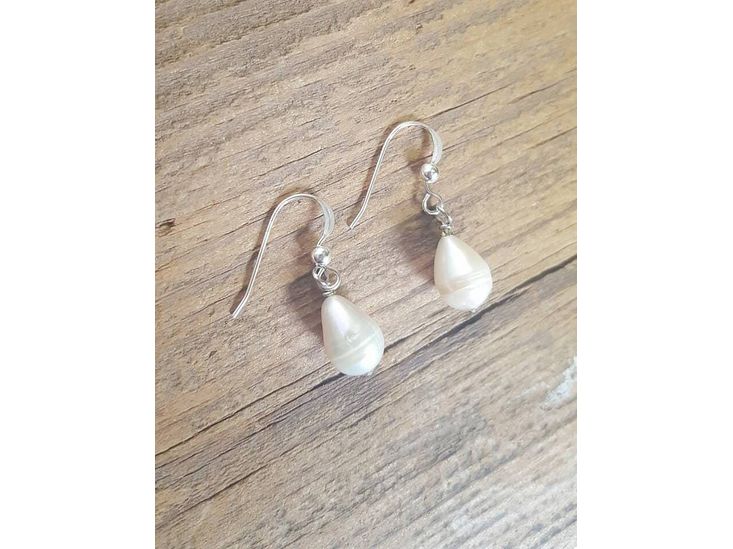 White Pearl tear drop earrings, June birthstone, June Pearl Graduation Gift, Pearl bridal jewelry