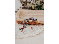 Braided Leather Necklace with Peacock Pearls